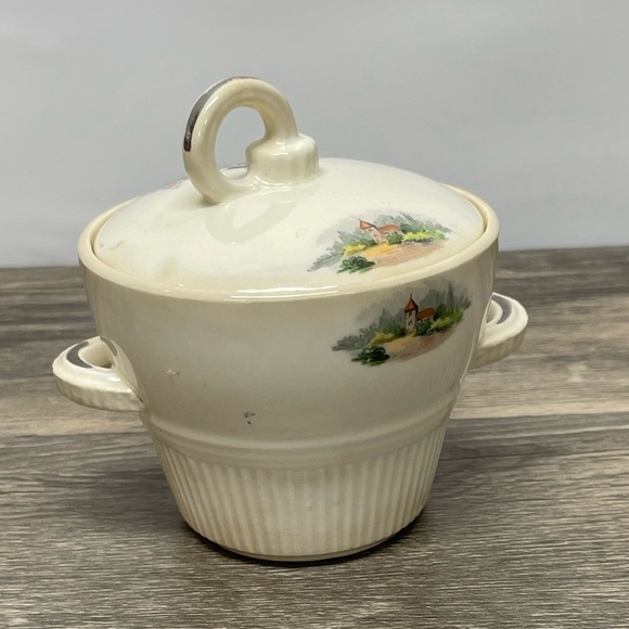 Godey Prints Other - Godey Prints Vintage VICTORY by SALEM OH CHINA CO USA SUGAR BOWL 1940's
